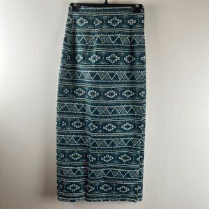 Vintage Banjo Tribal Print Maxi Wrap Skirt Medium